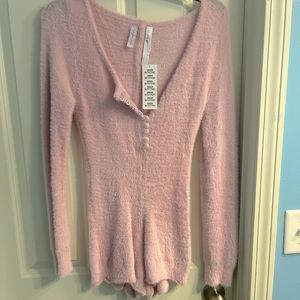 OUT FROM UNDER PIPER FUZZY SCOOP NECK ROMPER